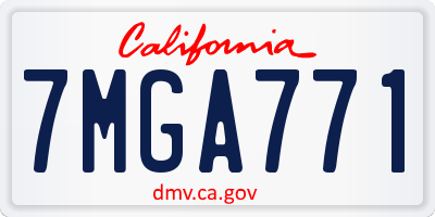 CA license plate 7MGA771