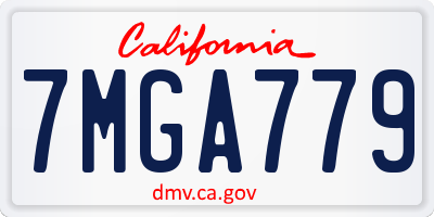 CA license plate 7MGA779