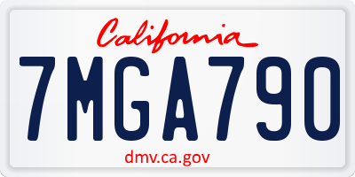 CA license plate 7MGA790