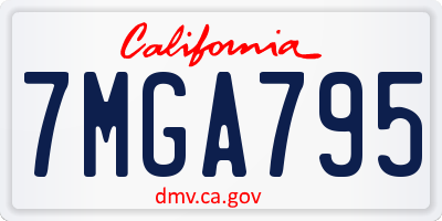 CA license plate 7MGA795