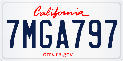 CA license plate 7MGA797