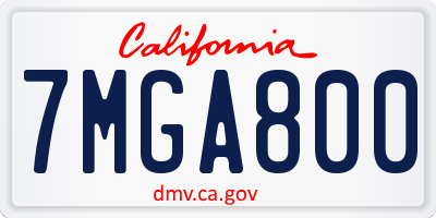 CA license plate 7MGA800