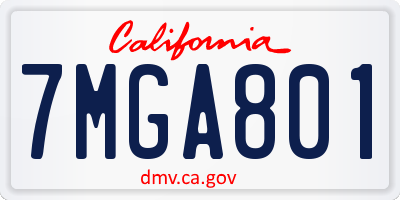 CA license plate 7MGA801