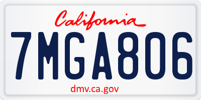 CA license plate 7MGA806