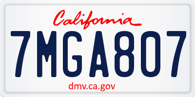 CA license plate 7MGA807