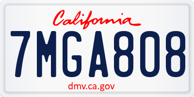 CA license plate 7MGA808