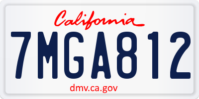 CA license plate 7MGA812