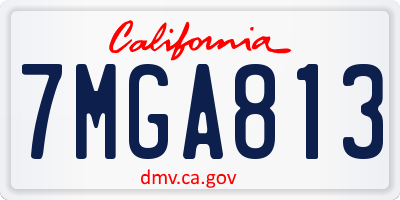 CA license plate 7MGA813