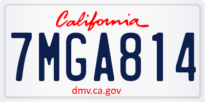 CA license plate 7MGA814