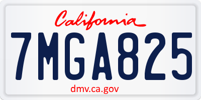 CA license plate 7MGA825