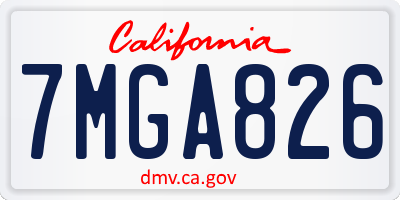 CA license plate 7MGA826