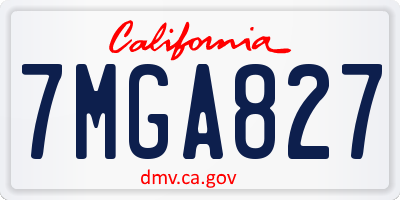 CA license plate 7MGA827