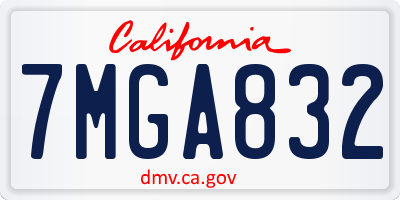 CA license plate 7MGA832