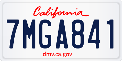 CA license plate 7MGA841