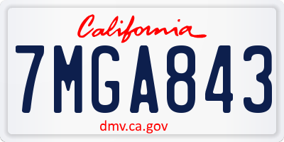 CA license plate 7MGA843