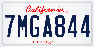 CA license plate 7MGA844