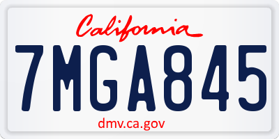 CA license plate 7MGA845