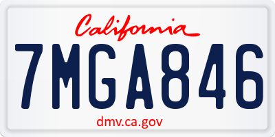 CA license plate 7MGA846