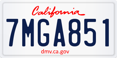 CA license plate 7MGA851