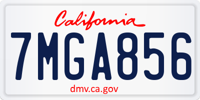 CA license plate 7MGA856