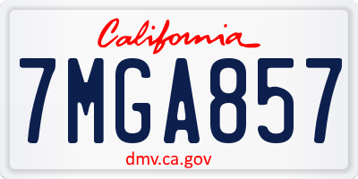 CA license plate 7MGA857