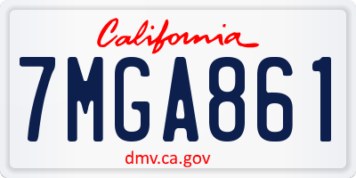 CA license plate 7MGA861