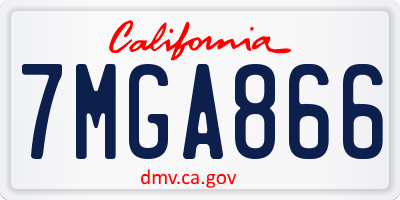 CA license plate 7MGA866