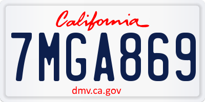 CA license plate 7MGA869