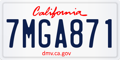 CA license plate 7MGA871