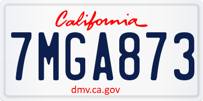 CA license plate 7MGA873