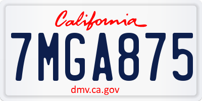 CA license plate 7MGA875