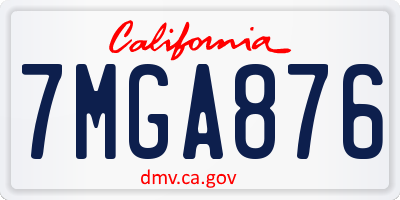 CA license plate 7MGA876