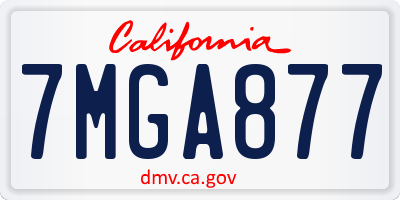 CA license plate 7MGA877