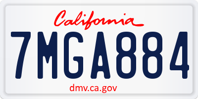 CA license plate 7MGA884