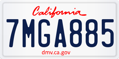 CA license plate 7MGA885