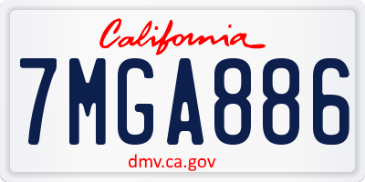 CA license plate 7MGA886