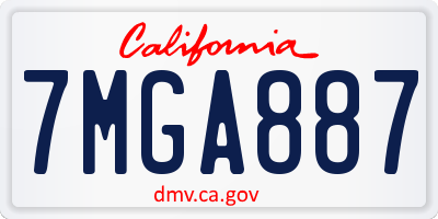 CA license plate 7MGA887