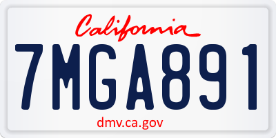 CA license plate 7MGA891