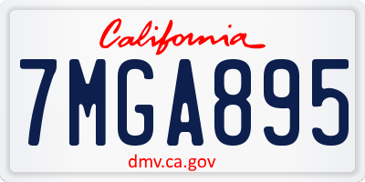 CA license plate 7MGA895