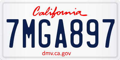 CA license plate 7MGA897