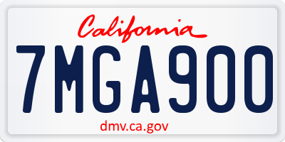 CA license plate 7MGA900