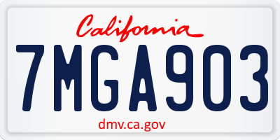 CA license plate 7MGA903