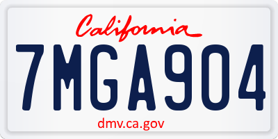 CA license plate 7MGA904