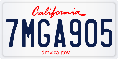 CA license plate 7MGA905