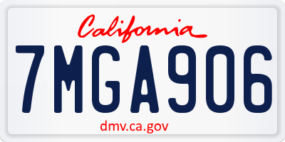 CA license plate 7MGA906