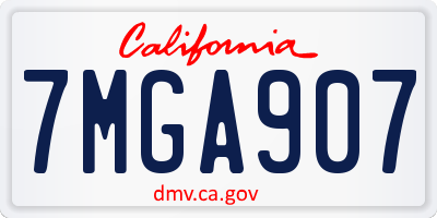 CA license plate 7MGA907