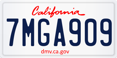 CA license plate 7MGA909