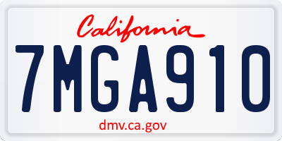 CA license plate 7MGA910