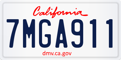 CA license plate 7MGA911