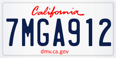 CA license plate 7MGA912